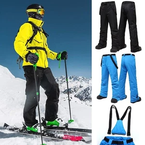 Men Waterproof Insulated Snowboard Suspenders Pants Snow Ski Bib Trousers Loose - Picture 1 of 36
