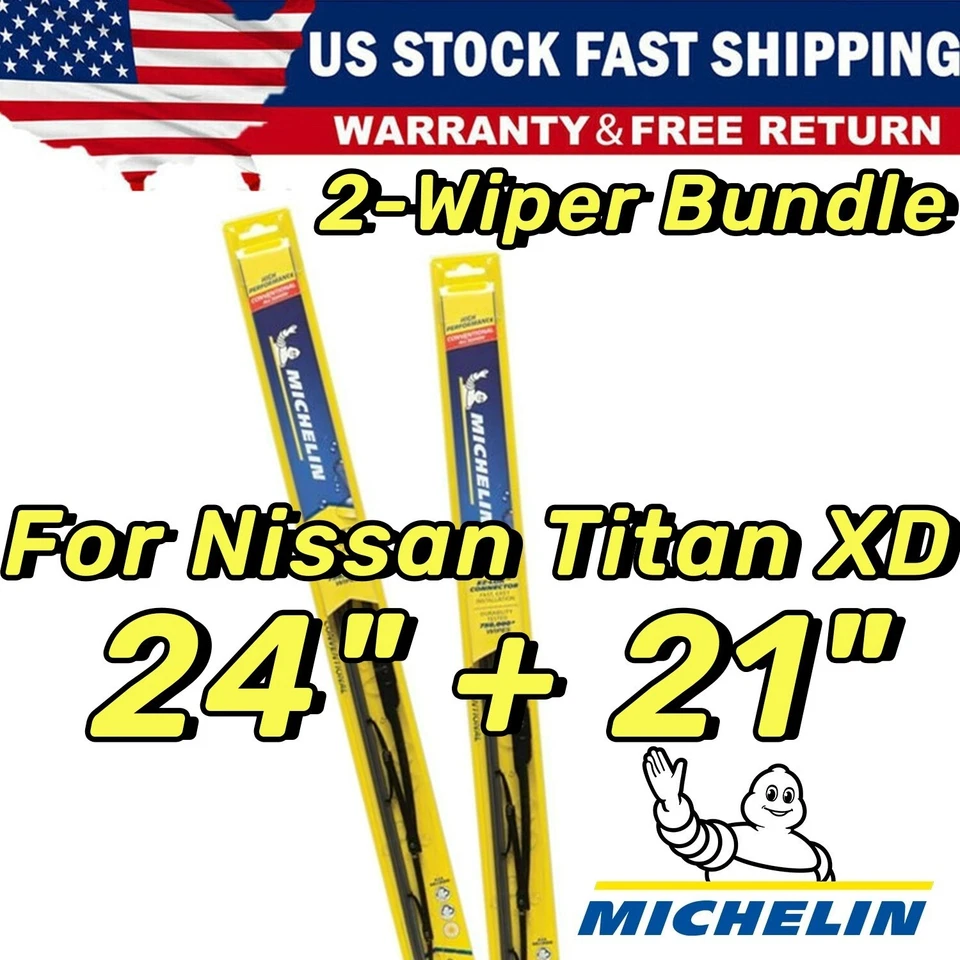 Wiper Blades 2-Pack Standard Wiper Blades fits 2016+ Nissan Titan XD 30240/210 Foto 1 de 4