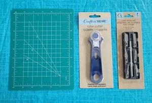 Cutting Mat w/ Printed Grid PVC, Rotary Cuter7 pc. Craft Knife Set, Fabric Craft - Picture 1 of 3