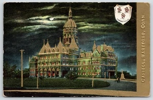 Hartford Connecticut ~ Siegel ~ Blattgold ~ geprägt ~ State Capitol ~ um 1910 Postkarte - Bild 1 von 2