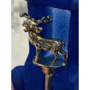 Cucchiaio vintage alce squisito scozzese da collezione placcato argento tè inglese caldo - Foto 1 di 7