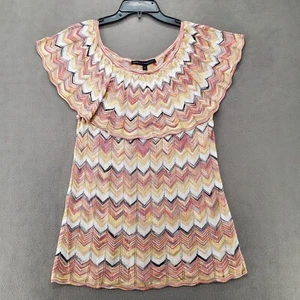 White House Black Market Multicolored Sleeveless Top Overlay Size Medium - Picture 1 of 18