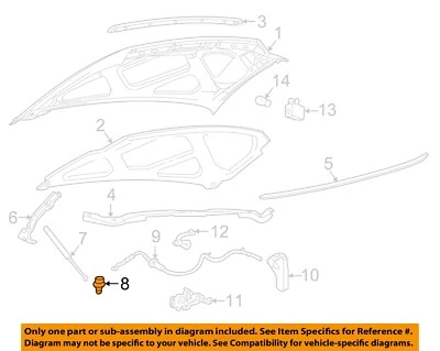 Componentes del capó de excursión Ford OEM 99-07 F81Z16758AB Foto 1 de 2