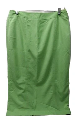 Chadwick Straight Green Skirt Size 14P Petites 32 in Long Sewn Splits Stretch - Image 1 of 4