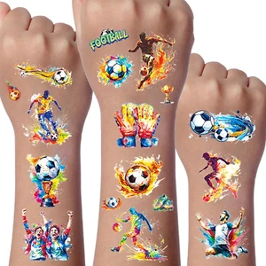 Fussball Glitzer Tattoo Set Kinder, 12 Blätter Fußball Temporäre Glitzer Tattoo - Bild 1 von 6