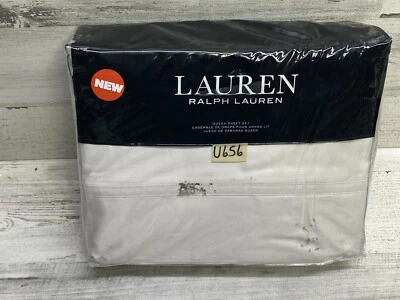 Ralph Lauren Spence Solid Sateen Queen Sheet Set Cream Color - Image 1 of 4