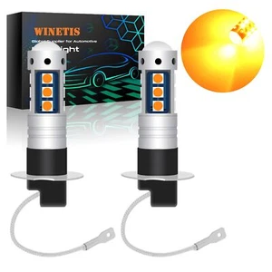 H3 LED Fog Light DRL Driving Light Bulbs Extremely Bright 3000K Amber Yellow - Picture 1 of 9