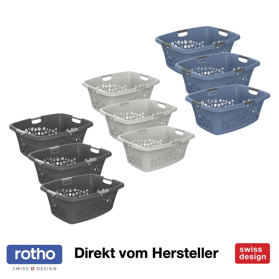 Rotho Wäschekorb Plastikkorb Sammler Wäschebehälter Wäschesortierer Wäschewanne - Bild 1 von 1