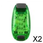 2xLED LED Safety Light Bike Tail Clip On Strobe Cycling Flashing  Green