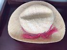 Juicy Couture Woven Straw Floppy Hat Tan Raffia One Size