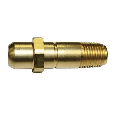 Regulator Inlet Nipple, Oxygen, 1/4 in (NPT), 2-1/16 in L, Brass, CGA-540 - Image 1 of 1