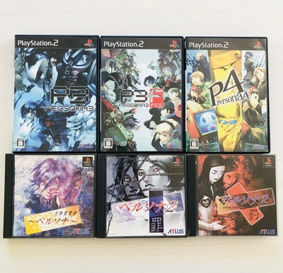 Persona 1 2 3 3 fes PS1 PS2 set of 6 PlayStation ATLUS Japan - Image 1 of 4