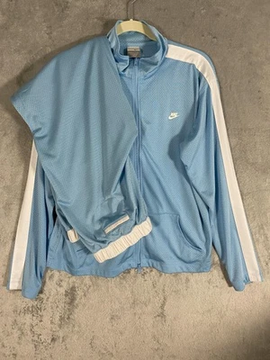 Nike Traje de Pista para Mujer 2XL Azul Claro Malla Calentamiento Cremallera Completa Chaqueta Pantalones Conjunto Foto 1 de 4