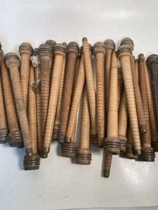 Wood Bobbins Spools Wooden Industrial Style Spindles 8.75" Wooden Quills Lot-30: - Picture 1 of 5