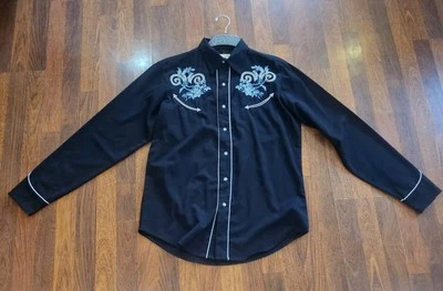 Camisa De Colección Roper Denver Colorado Para Hombres Talla M Perla A Presión Azul Rosas Vaquero Foto 1 de 4