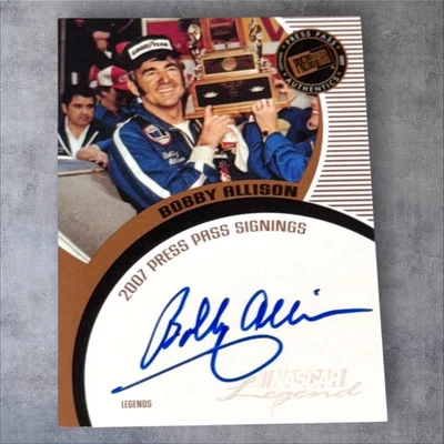 Bobby Allison PACK PULLED autographed card HOFer CHAMP 2007 PRESS PASS SIGNINGS - Image 1 of 2