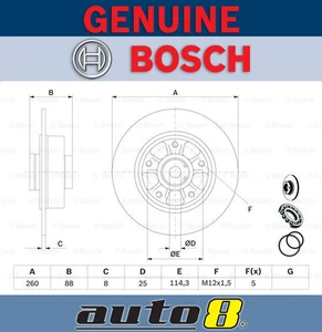 Bosch Rear Brake Rotor fit Renault Megane Iii Coupe DZ 1.5L K9K 836 2009 - 2016 - Picture 1 of 2