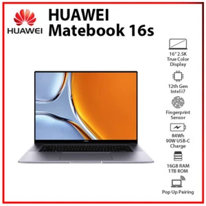 (New) Hwei MateBook 16s i7 12th Gen 16GB+1TB GLOBAL Ver. Windows 11 PC Laptop - Picture 1 of 8