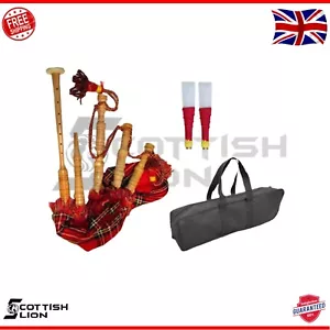 Kinder spielbarer Mini Dudelsack in Royal Stewart Tartan mit Tasche & gratis Schilf - Bild 1 von 2