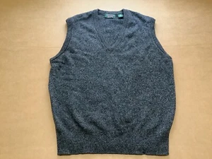 Savile Row | Vintage Dark Gray 100% Lambs Wool Sweater Vest Size Medium - Picture 1 of 6