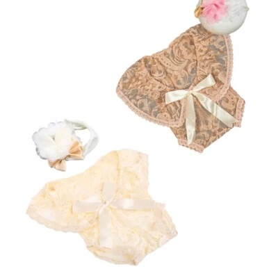 Flower Hair Band Headdress Vest Bodysuits Outfits Infants Girl Princess Clothing - image 1 of 4
