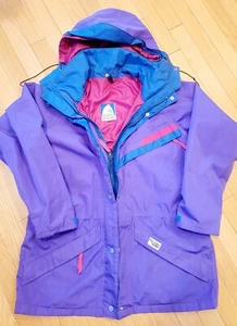 Vintage 1990s Sierra Designs Jacket Womens 12 GoreTex Windbreaker Neon Rainshell - Picture 1 of 3