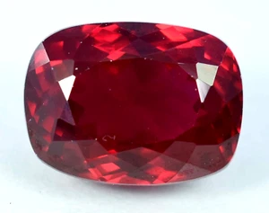 Piedra preciosa suelta sin calentar certificada corte esmeralda rubí rojo natural de Birmania 19,95 quilates - Imagen 1 de 7