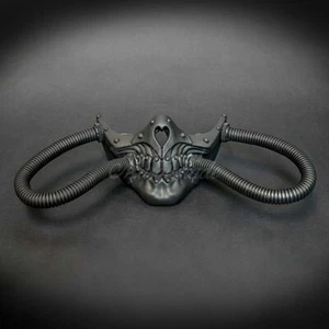 Máscara de mascarada manguera de gas para cráneo respirador Steampunk para hombre - negra - Imagen 1 de 4