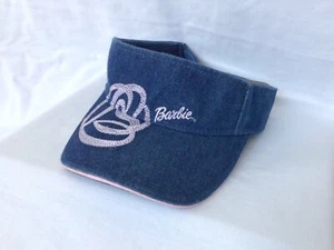 Barbie Mattel Visor Adjustable Strap Vintage Denim Jean Embroidered Hat - Picture 1 of 7