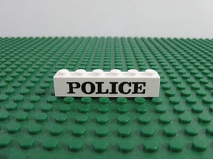 LEGO Ladrillo Blanco Años 70 1x6 con Impresión Negra 'POLICÍA' Serif Pttn en Relieve #3009pb022 - Imagen 1 de 2