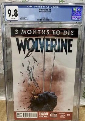 Wolverine #9 CGC  9.8 2014 Blue Text Paul Steve McNiven 3 month to Die Comic - Image 1 of 2