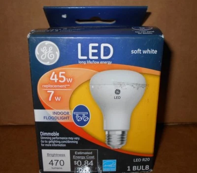 NEW GE Soft White LED 65W 7W Dimmable Indoor Floodlight Long Life Low Energy R20 - Image 1 of 4