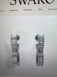 SWAROVSKI Hyperbola hoop earrings Infinity, White, Rhodium plated 5684047 - Picture 1 of 2