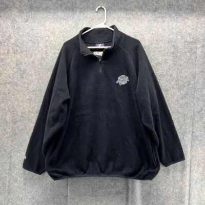 All Stars Sweater Men XXL Black 1/4 Zip Majestic Fleece Pullover MLB Brewers - Image 1 of 4