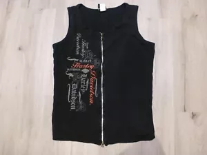 Camiseta sin mangas vintage Y2K Harley Davidson cremallera completa para mujer talla 2X Modesto Harley EE. UU. - Imagen 1 de 10