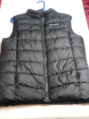 Columbia 黑色 Puffer 羽绒拉链背心青少年 XL — 第 1/4 张图片