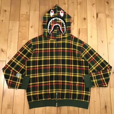 BAPE 2008 Isetan limited Check Shark full zip hoodie A Bathing Ape Size M - Image 1 of 4