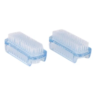 Double sided nail cleaning brush clean scrubber scrubbing bristles manicure FF - Picture 1 of 12