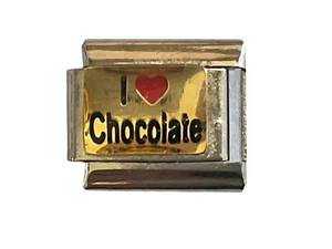 I LOVE CHOCOLATE CLASSIC ITALIAN CHARM LINK fits all 9mm Italian bracelet SF11 - Picture 1 of 7