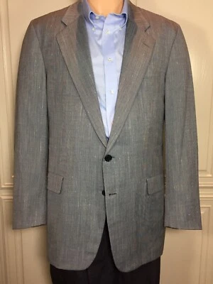 HICKEY FREEMAN 43L Boardroom коллекции костюм куртка.  Мягкий синий серый многослойный - Изображение 1 из 4