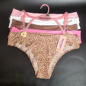 Juicy Couture Leopard Pink Brown White Gold Juicy 5 Pack Panties Size XL NWT - Picture 1 of 10