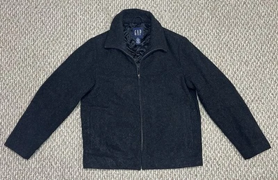 Vintage Gap Wool Bomber Jacket Mens XS Gray Full Zip Comfort Outerwear - Image 1 of 4