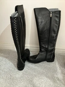 Black Knee High, Flat Boots Size 38L - Picture 1 of 4