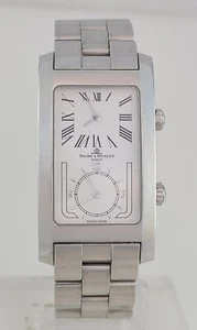 ELEGANT BAUME & MERCIER HAMPTON DUAL TIME SS MENS WRIST WATCH - MV045121 - Picture 1 of 8