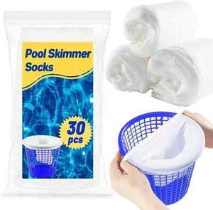 30PCS Pool Skimmer Socks Filter Sock Basket Cleaning Filters Leave for In-Ground - Picture 1 of 7