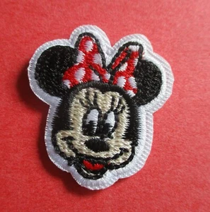 Minnie Mouse Head Polka Dot Bow - New Embroidered Iron On Disney Patch 1½" #2 - Picture 1 of 1