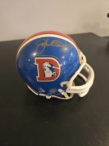 Casco John Elway autografato firmato Denver Broncos Old D Mini - Foto 1 di 7