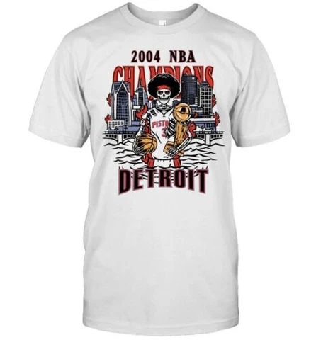 Pistons 2004 Champion Men's T Shirt NBA Sport Basketball Team Funny Cover