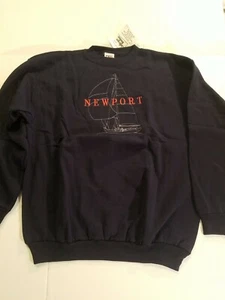 Felpa Newport Vintage 1996 Nos Venditore Campione Taglia Large Rara Con Etichette - Foto 1 di 9