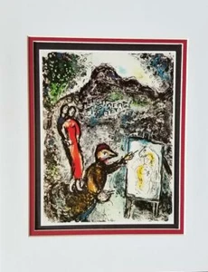 Marc Chagall "Near St. Jeannet"  Matted Offset Lithograph Limited Ed 1974 - Picture 1 of 4